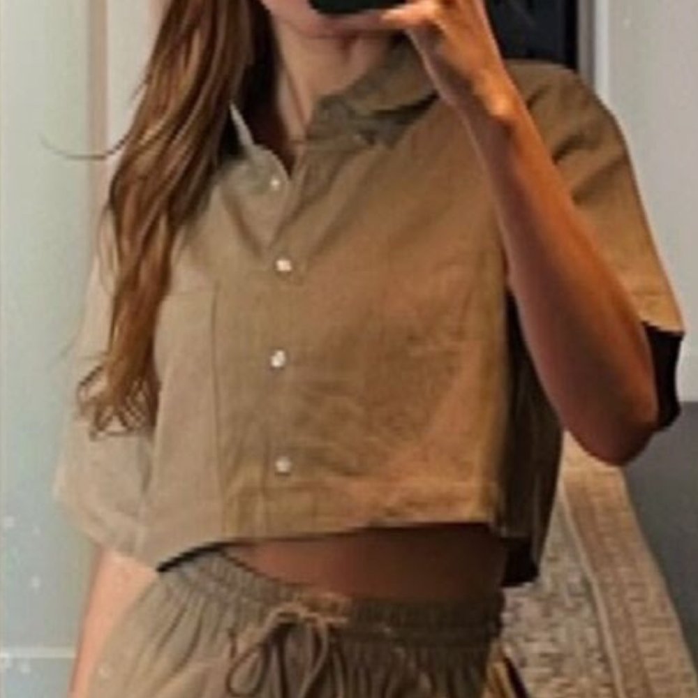 Kendall + Kylie Cropped Shirt